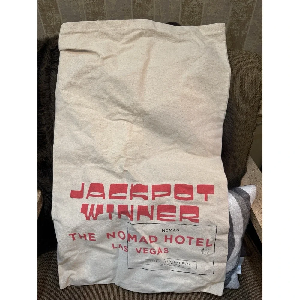 The Nomad‎ MGM Hotel Las Vegas Drawstring Canvas Jackpot Winner Laundry Bag